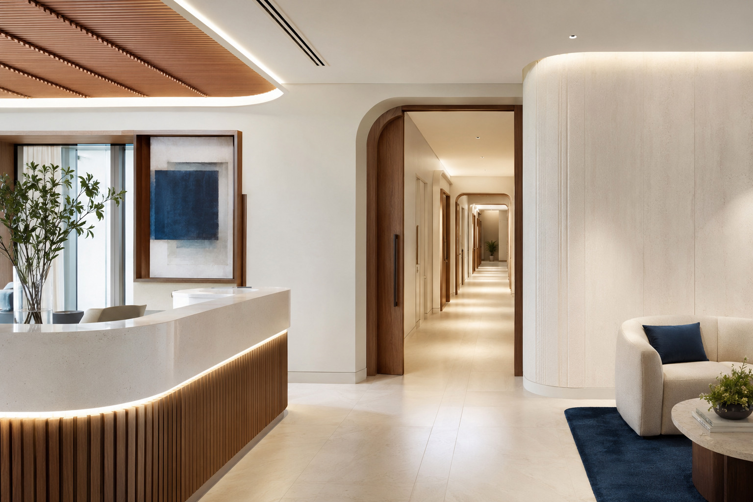 Clean and calming premium clinic interior